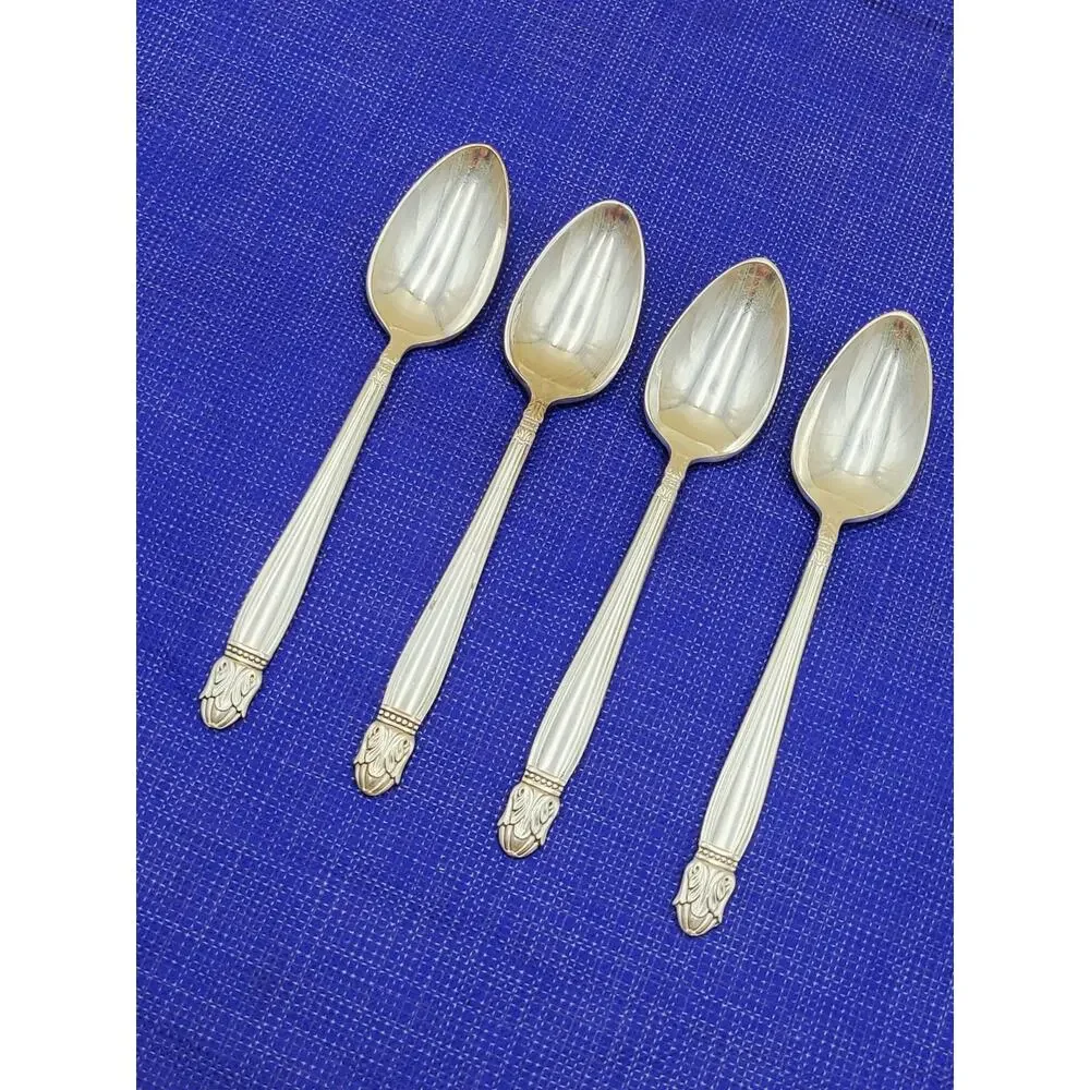 Holmes & Edwards International Silver 1938 Danish Princess Teaspoon Spoon Set 4